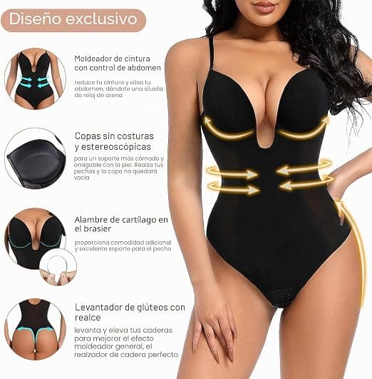 Body moldeador sin costuras color negro – talla M/L - 5